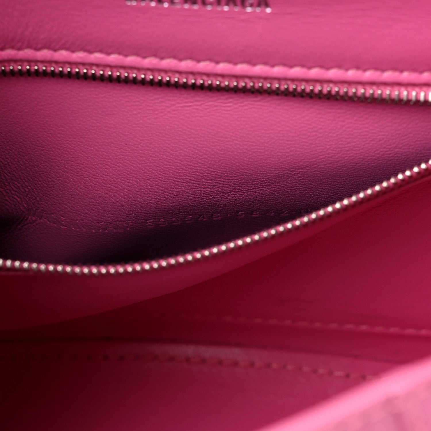 Balenciaga Shiny Calfskin Crocodile Embossed Small Hourglass Top Handle Bag Baby Pink 7 of 13