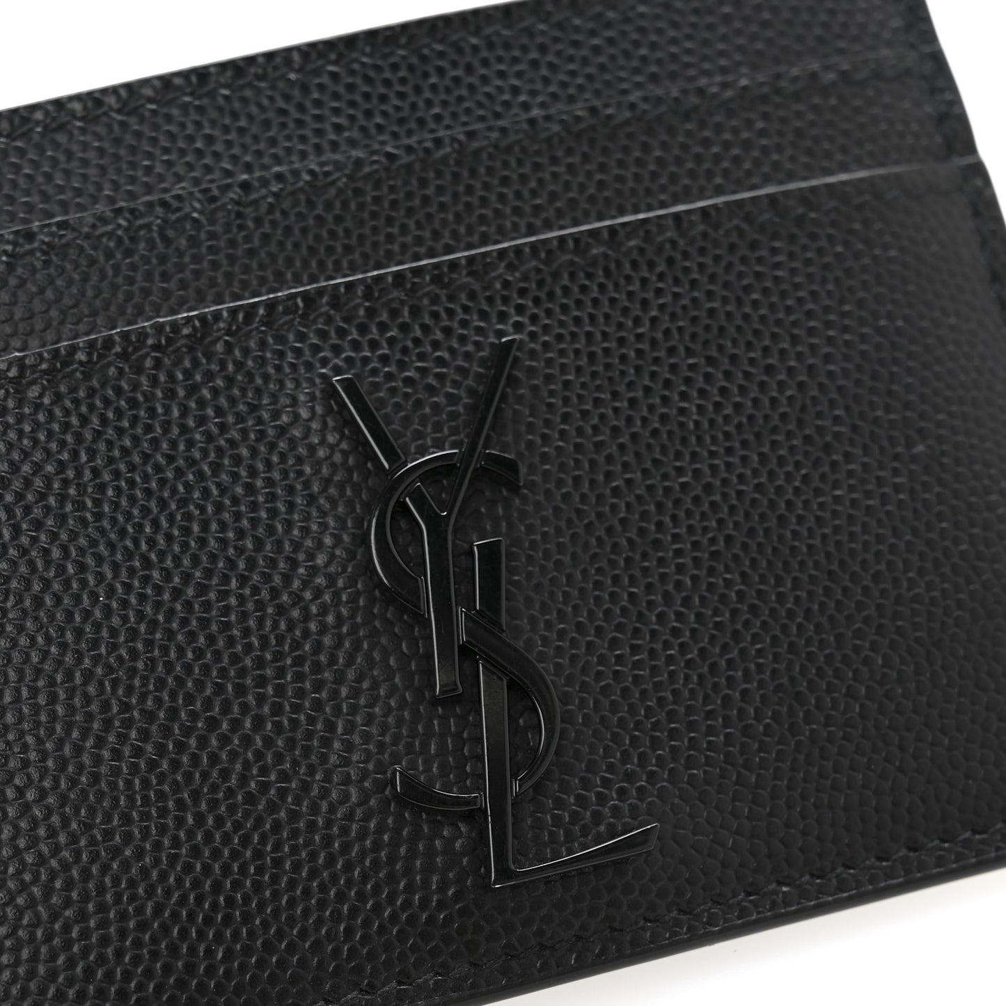 Grain De Poudre Matelasse Chevron Monochrome Monogram Credit Card Case Black