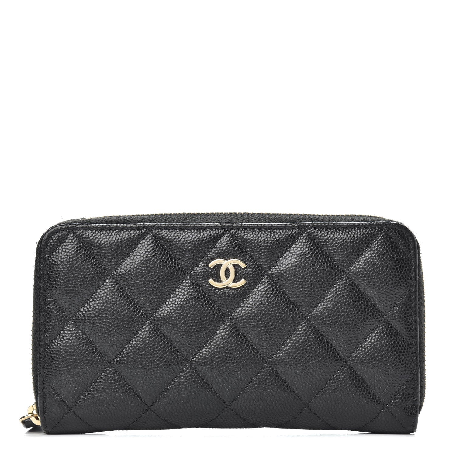 Chanel Caviar Quilted Medium Zip Around Wallet Black 1 of 8