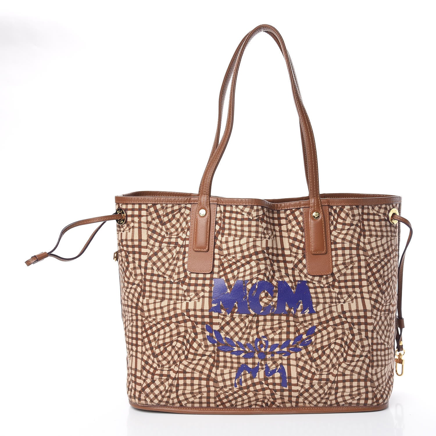 MCM Visetos Medium Liz Reversible Shopper Tote Cognac 4 of 18