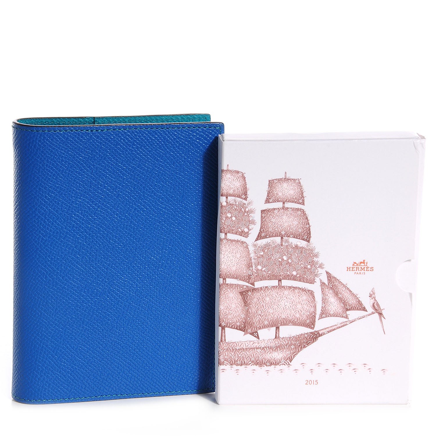 Hermes Epsom Globe Trotter Agenda PM Cover with Refill Bleu Izmir Malachite 1 of 9