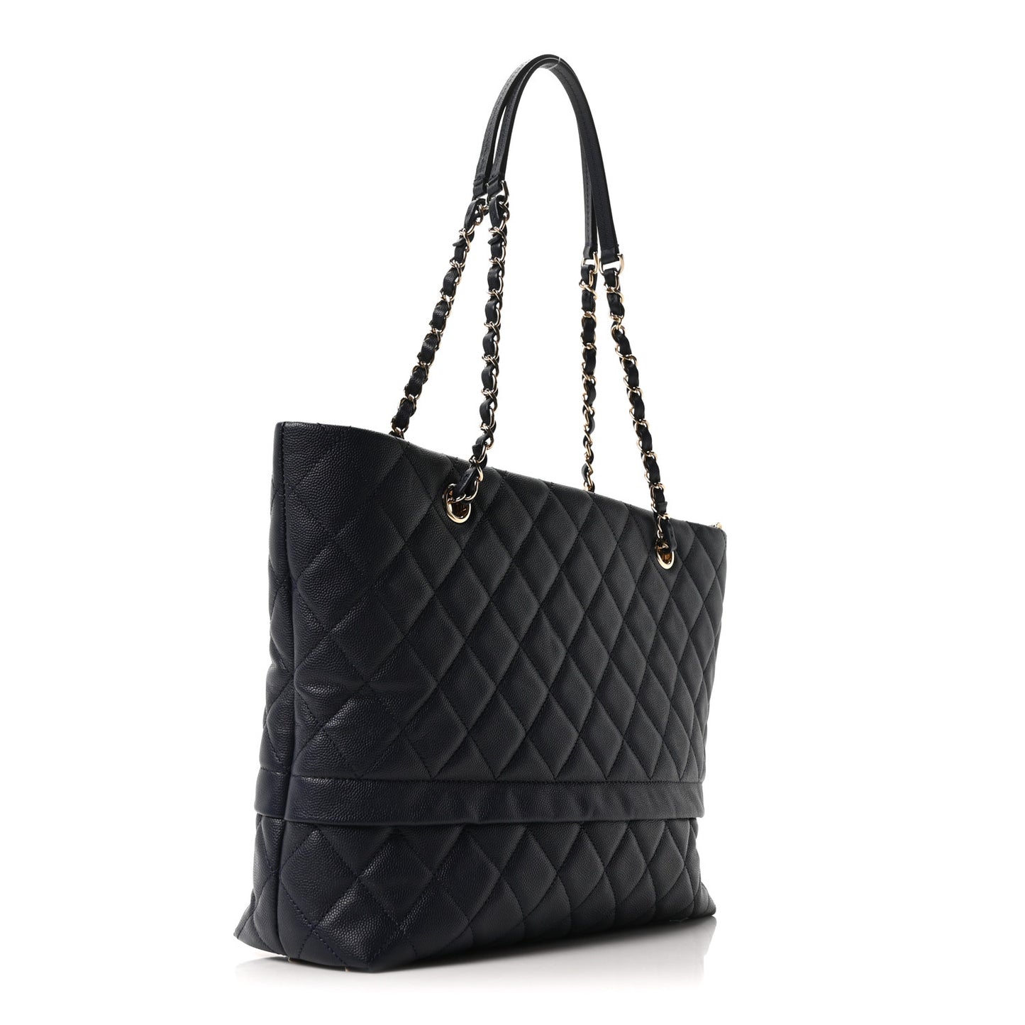 Caviar Quilted Rolled Up Tote Navy