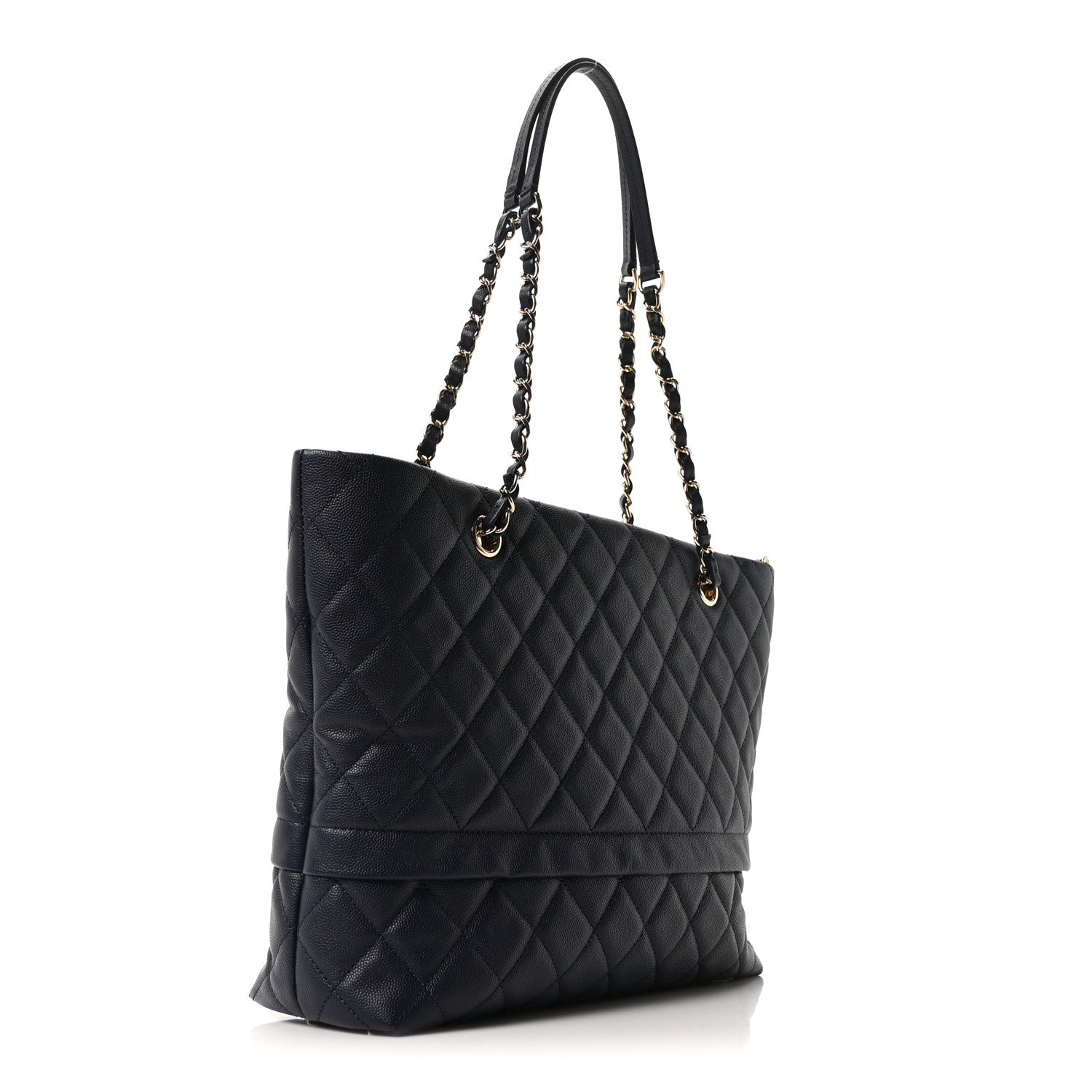 Chanel Caviar Quilted Rolled Up Tote Navy 3 of 10