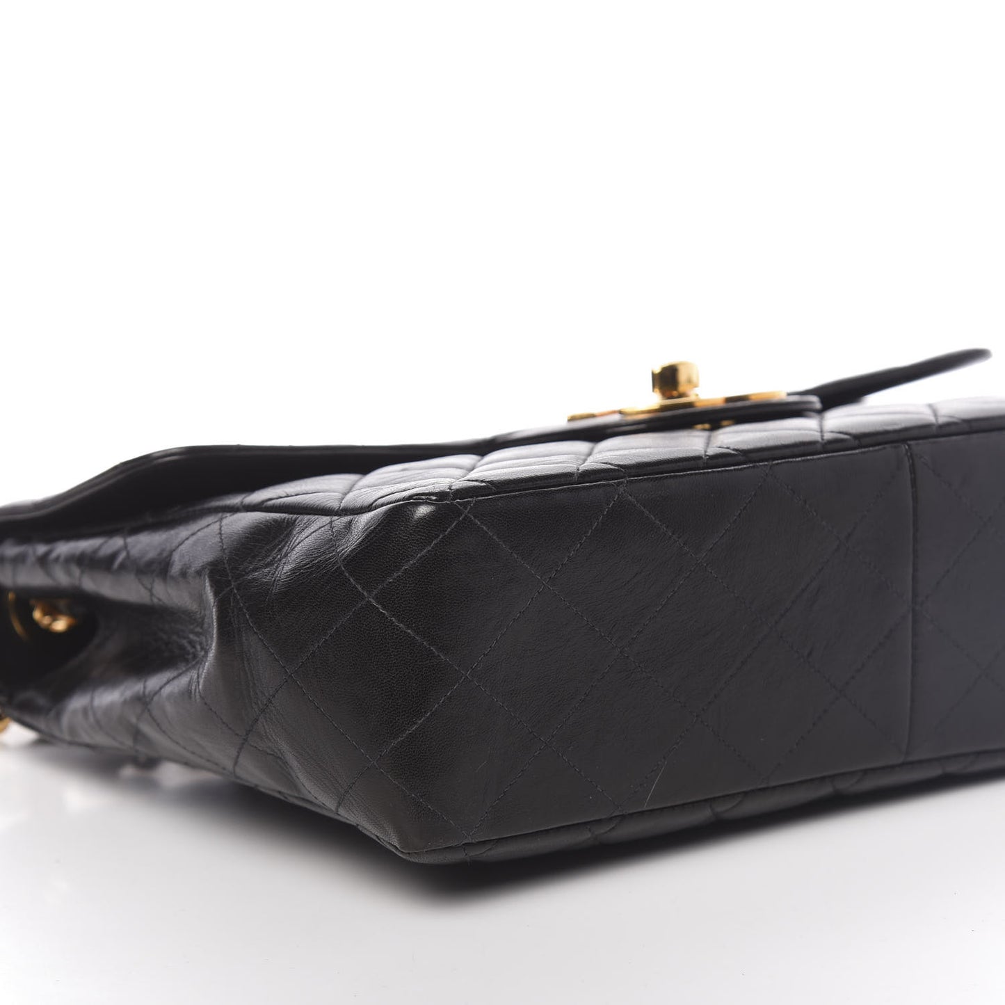 Lambskin Quilted Jumbo Single Flap Black