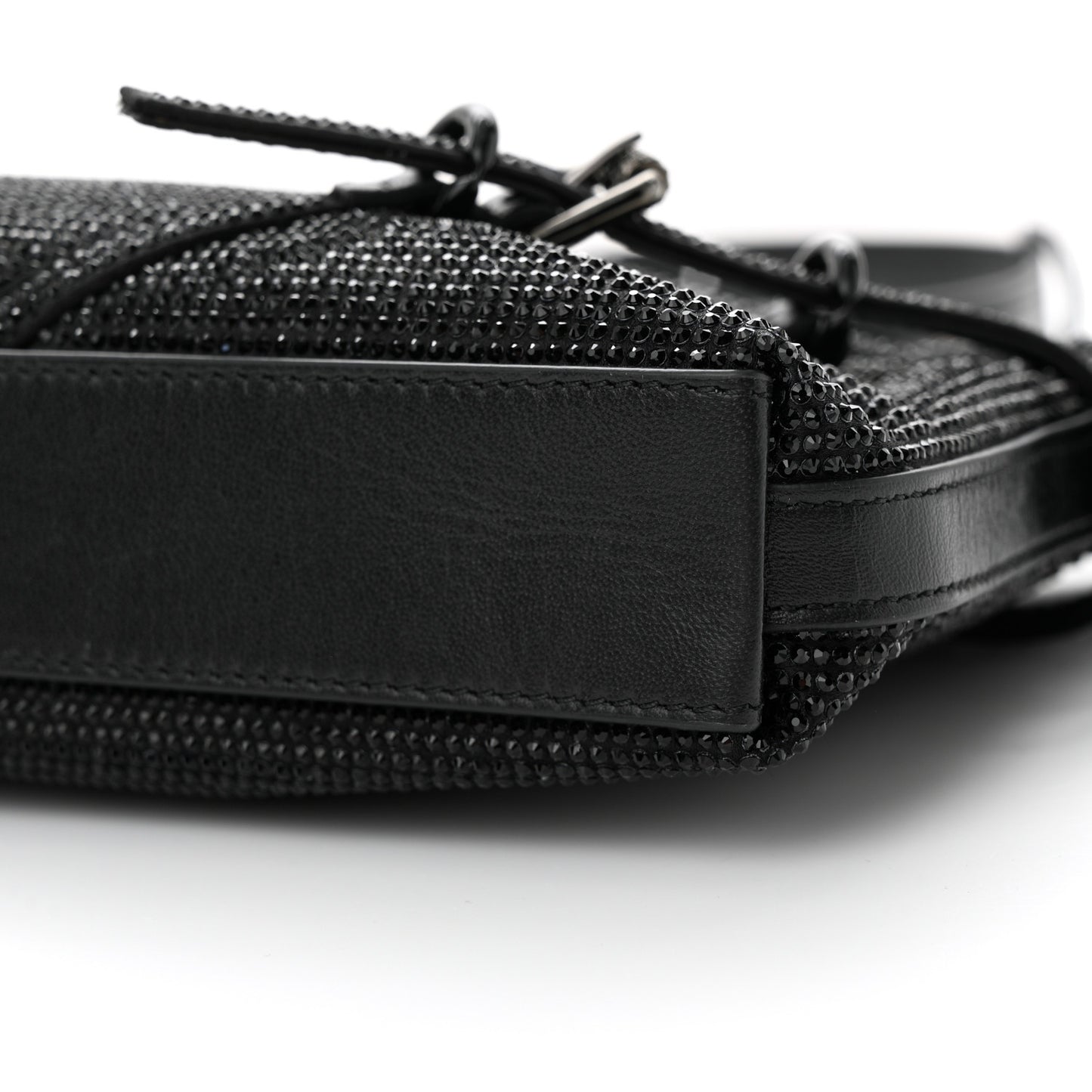 Satin Strass Mini Voyou Boyfriend Party Bag Black