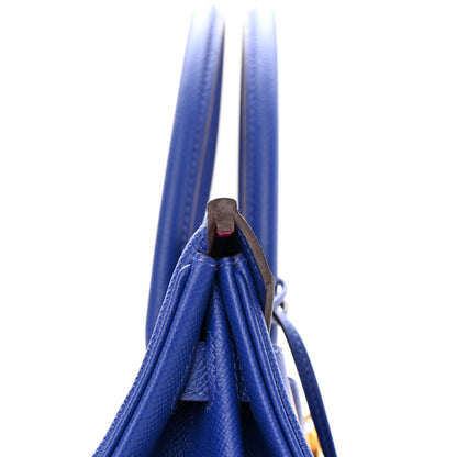 Hermes Epsom Horseshoe Birkin 30 Bleu Electrique Rose Pourpre 13 of 14