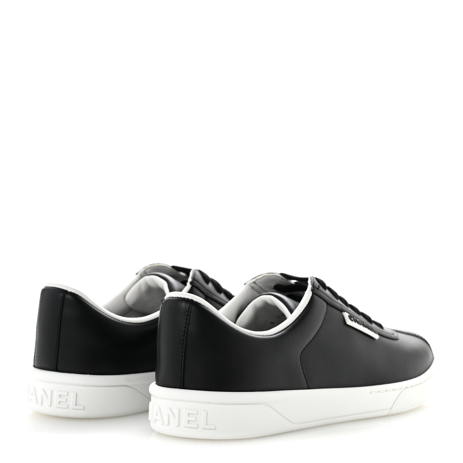Chanel Calfskin CC Uniform Womens Sneakers 37 Black 5 of 9