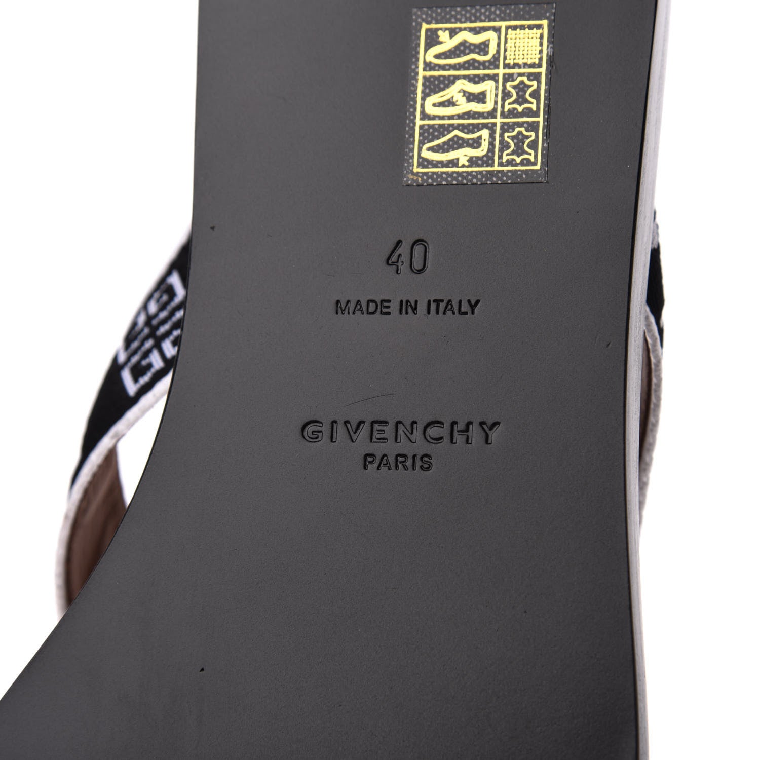 Givenchy Cotton Logo Strap Flat Sandals 40 Black White 7 of 9