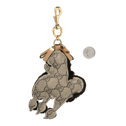 Gucci GG Supreme Monogram Lulu French Poodle Bag Charm Brown 2 of 4
