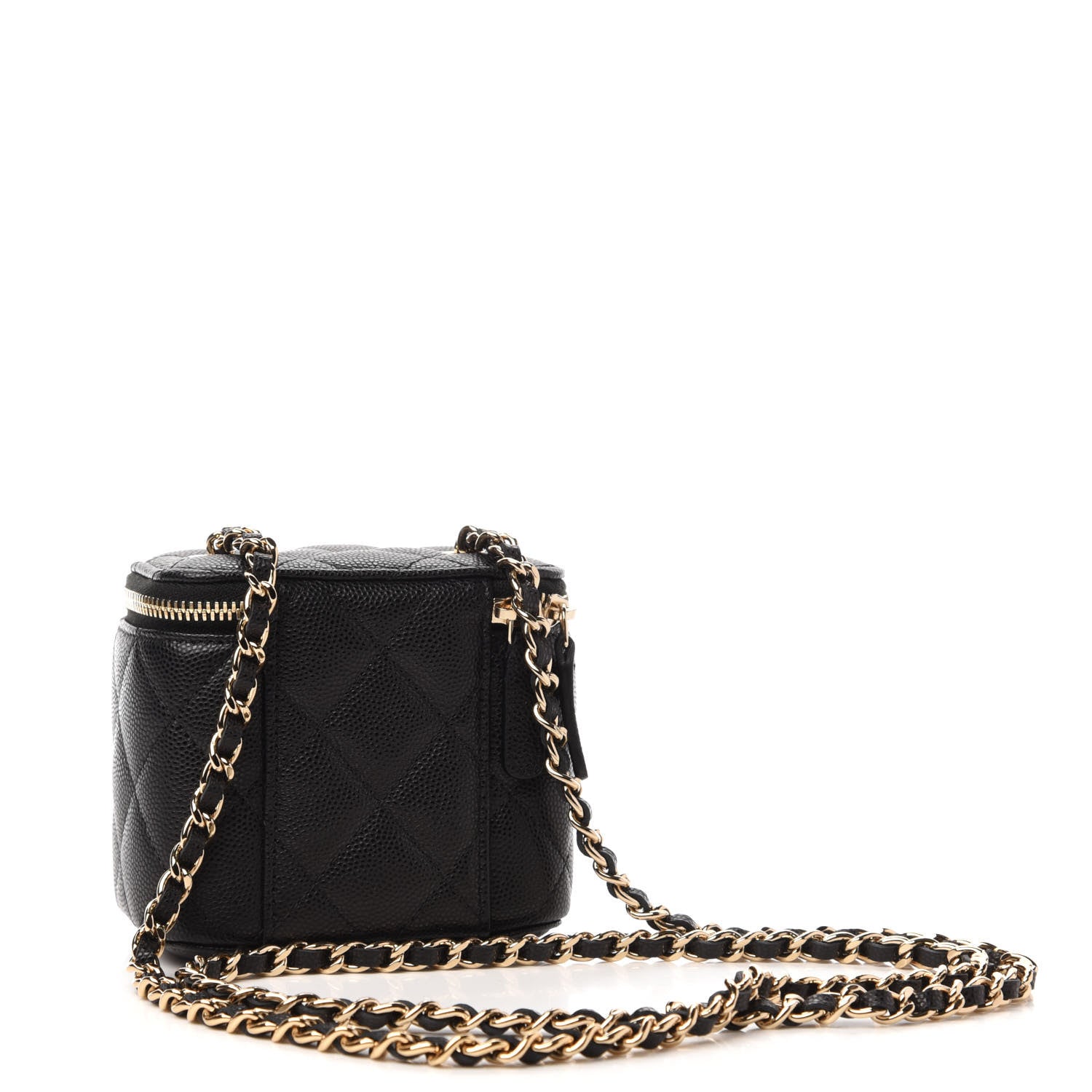 Chanel Caviar Quilted Mini Vanity Case With Chain Black 3 of 10