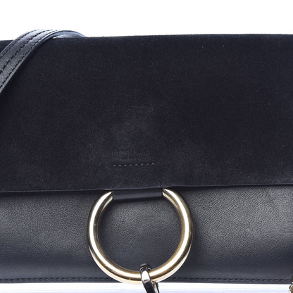 Chloe Suede Calfskin Small Faye Shoulder Bag Black 10 of 15