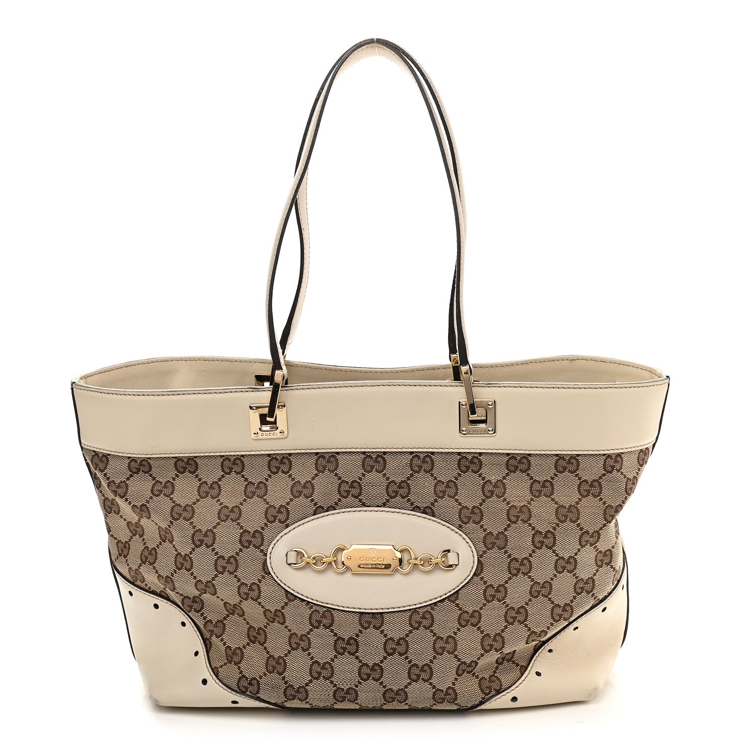 Gucci Monogram Large Punch Tote Off White 1 of 12