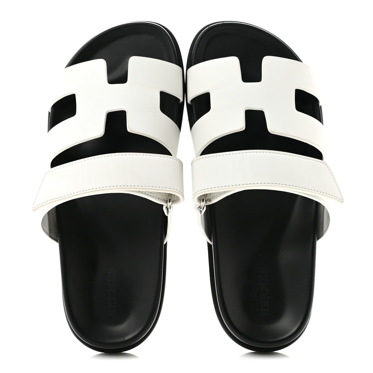 Hermes Calfskin Womens Chypre Sandals 38.5 White 2 of 13