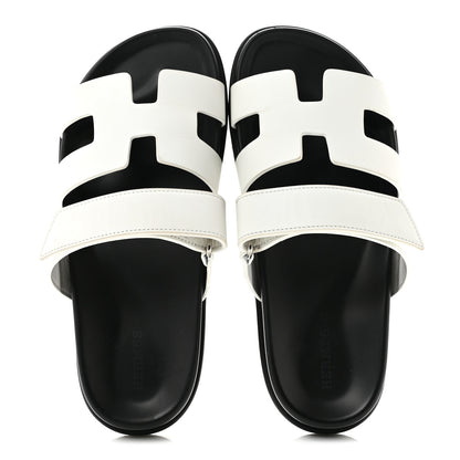 Hermes Calfskin Womens Chypre Sandals 38.5 White 2 of 13