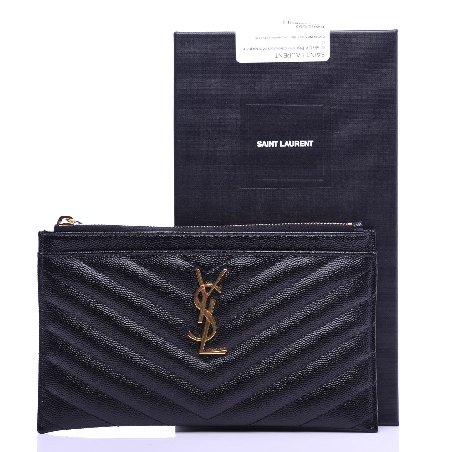 Grain De Poudre Chevron Monogram Bill Pouch Black