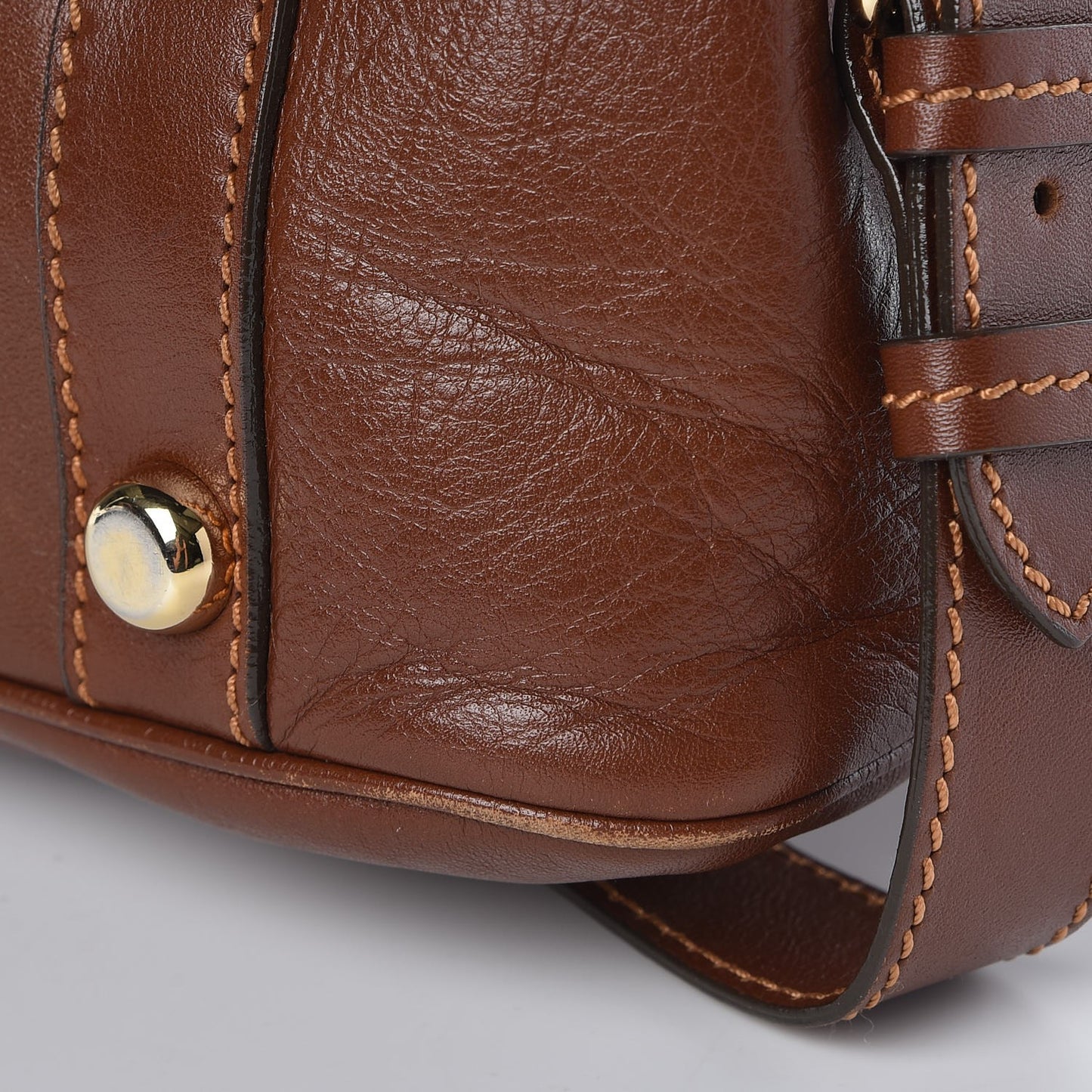 Calfskin Elise Satchel Brown