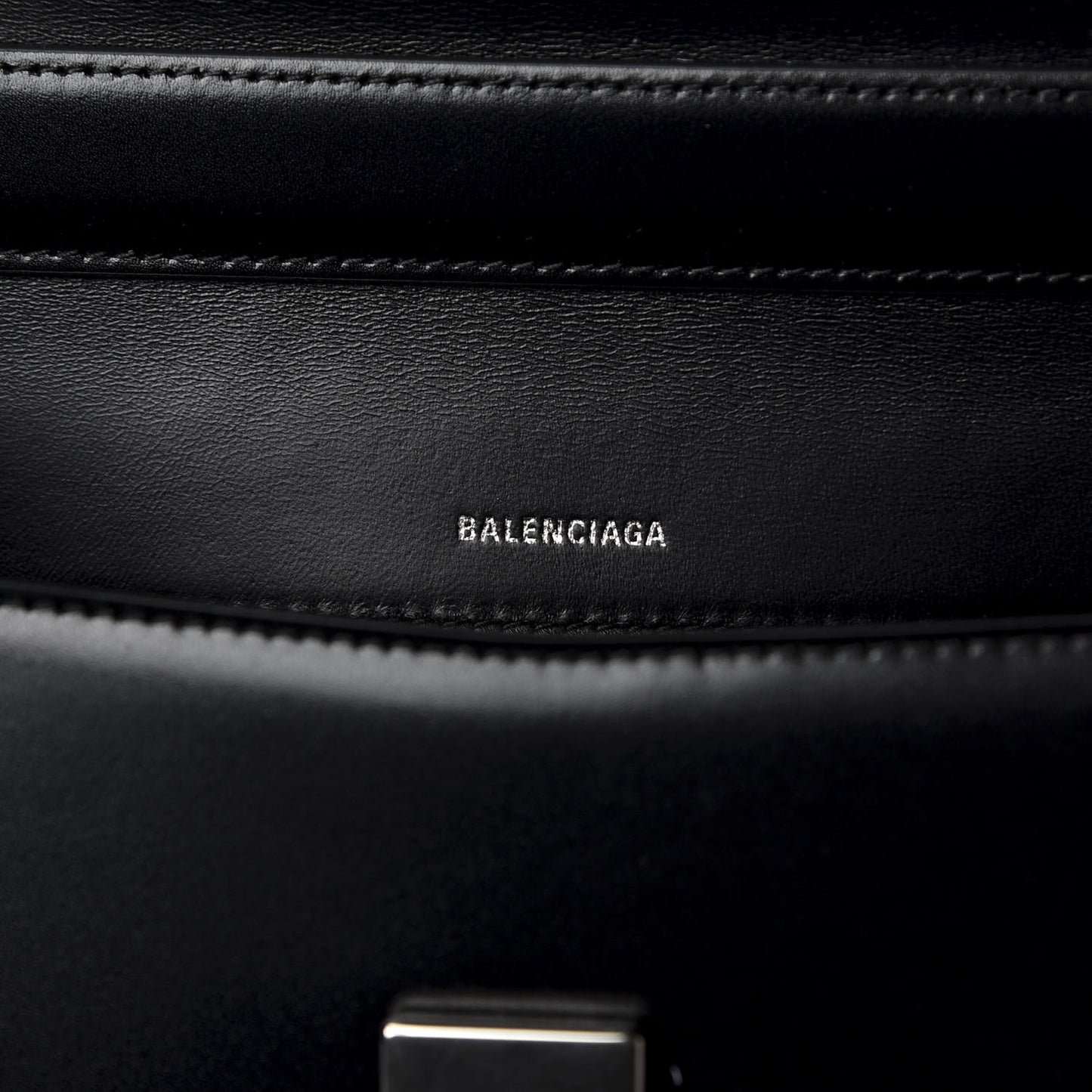 Shiny Box Calfskin Large Ghost Shoulder Bag Black