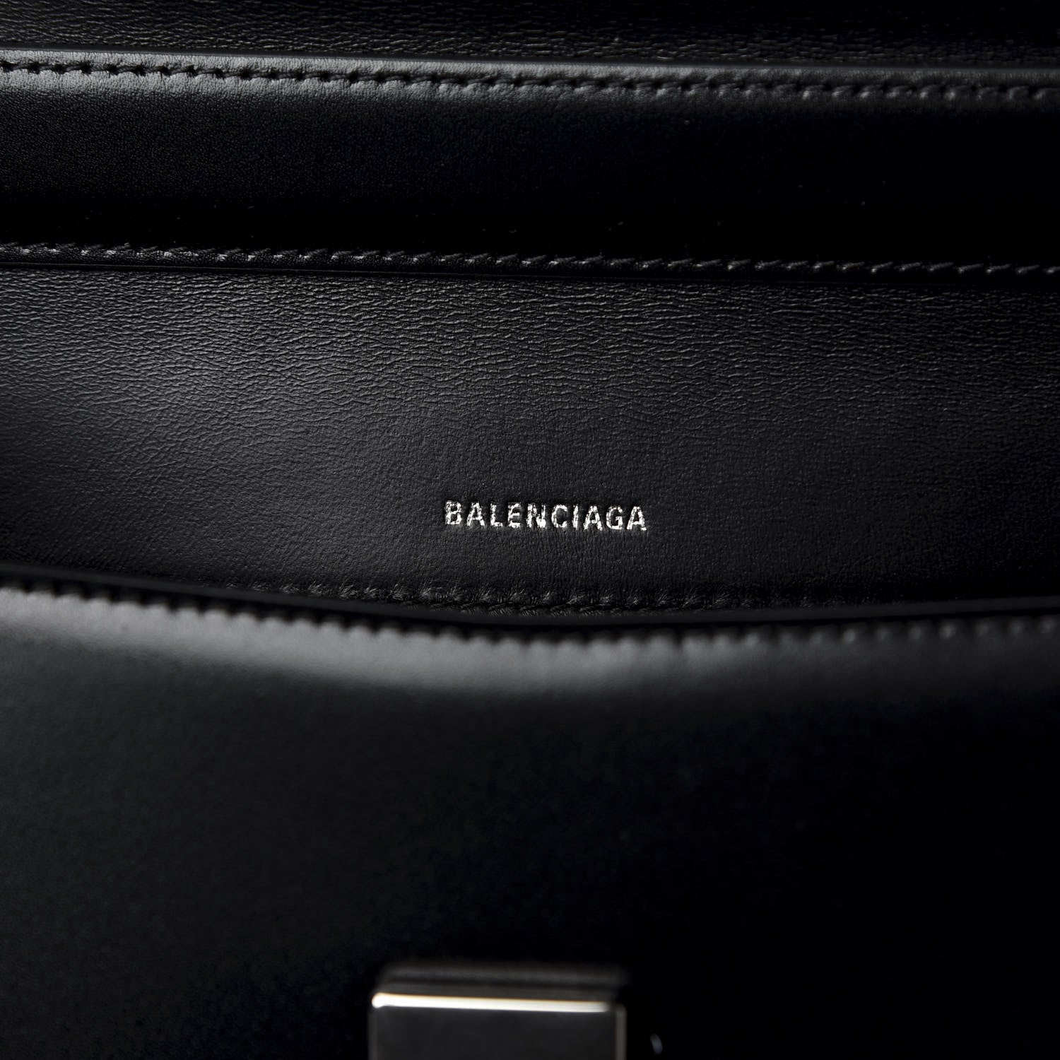 Balenciaga Shiny Box Calfskin Large Ghost Shoulder Bag Black 6 of 10