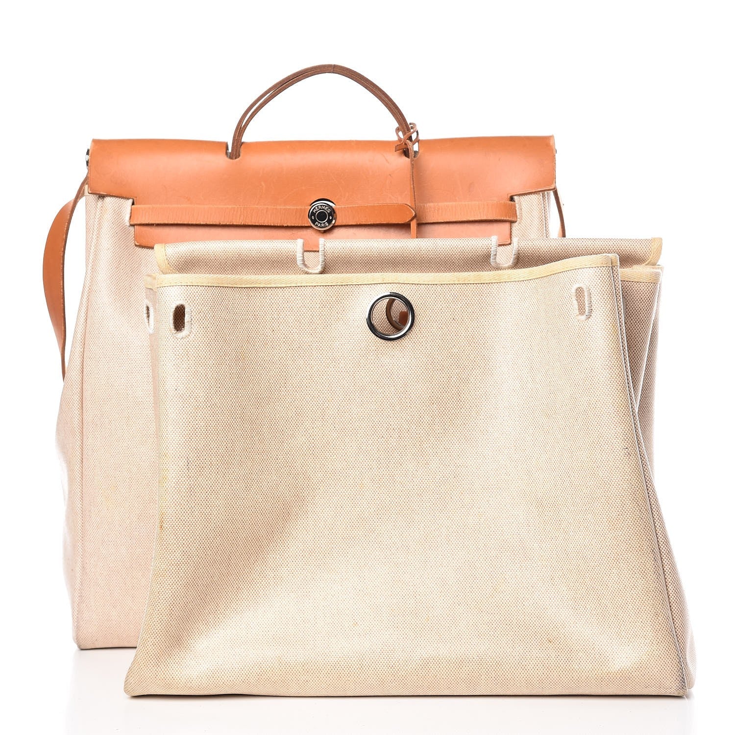 Hermes Toile Vache Calfskin Herbag 40 GM Natural 3 of 12
