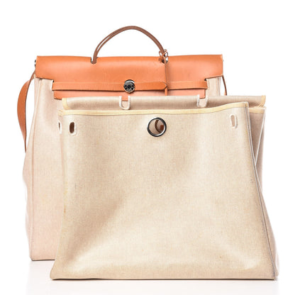 Hermes Toile Vache Calfskin Herbag 40 GM Natural 3 of 12