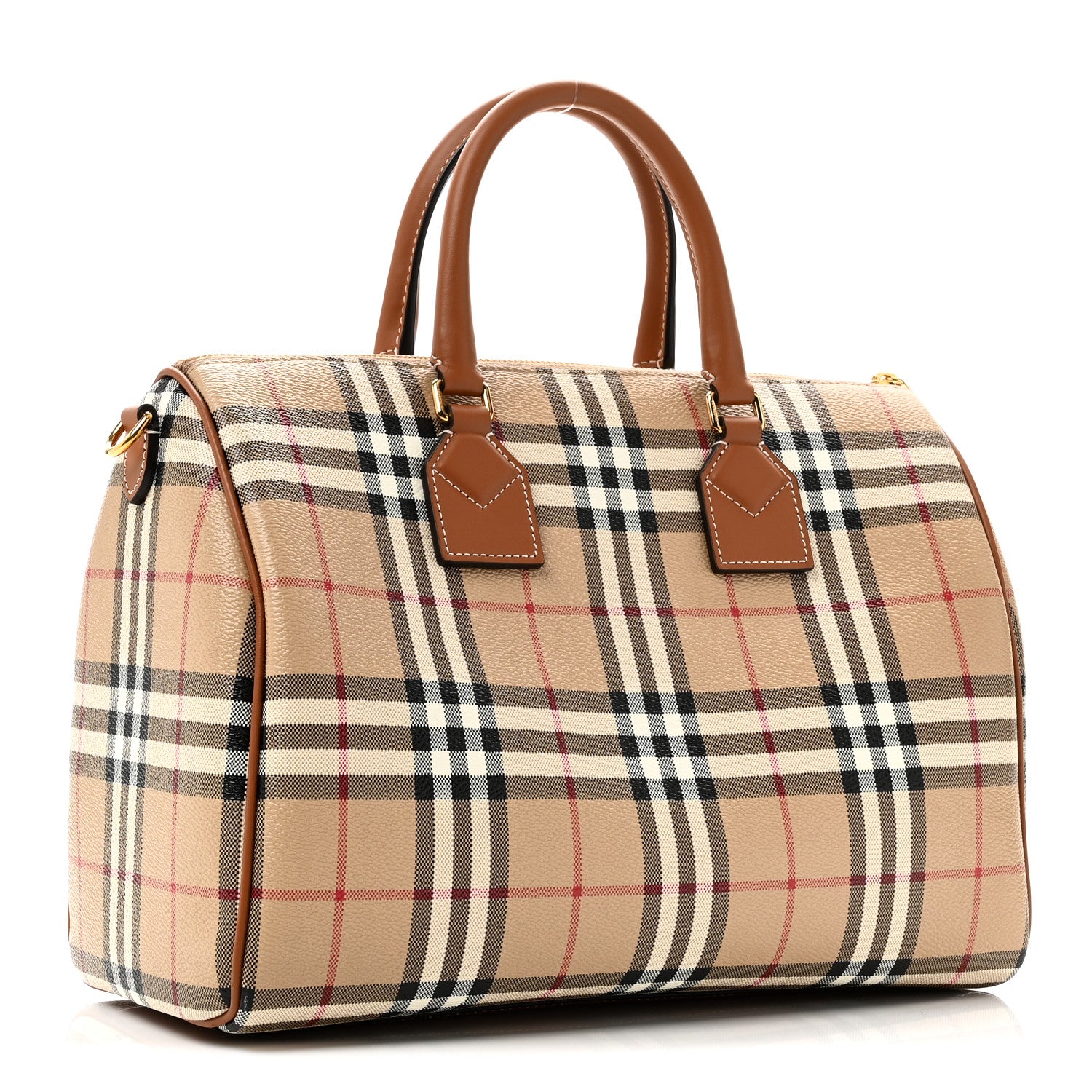 Burberry Horseferry Check Medium Bowling Bag Tan 3 of 9