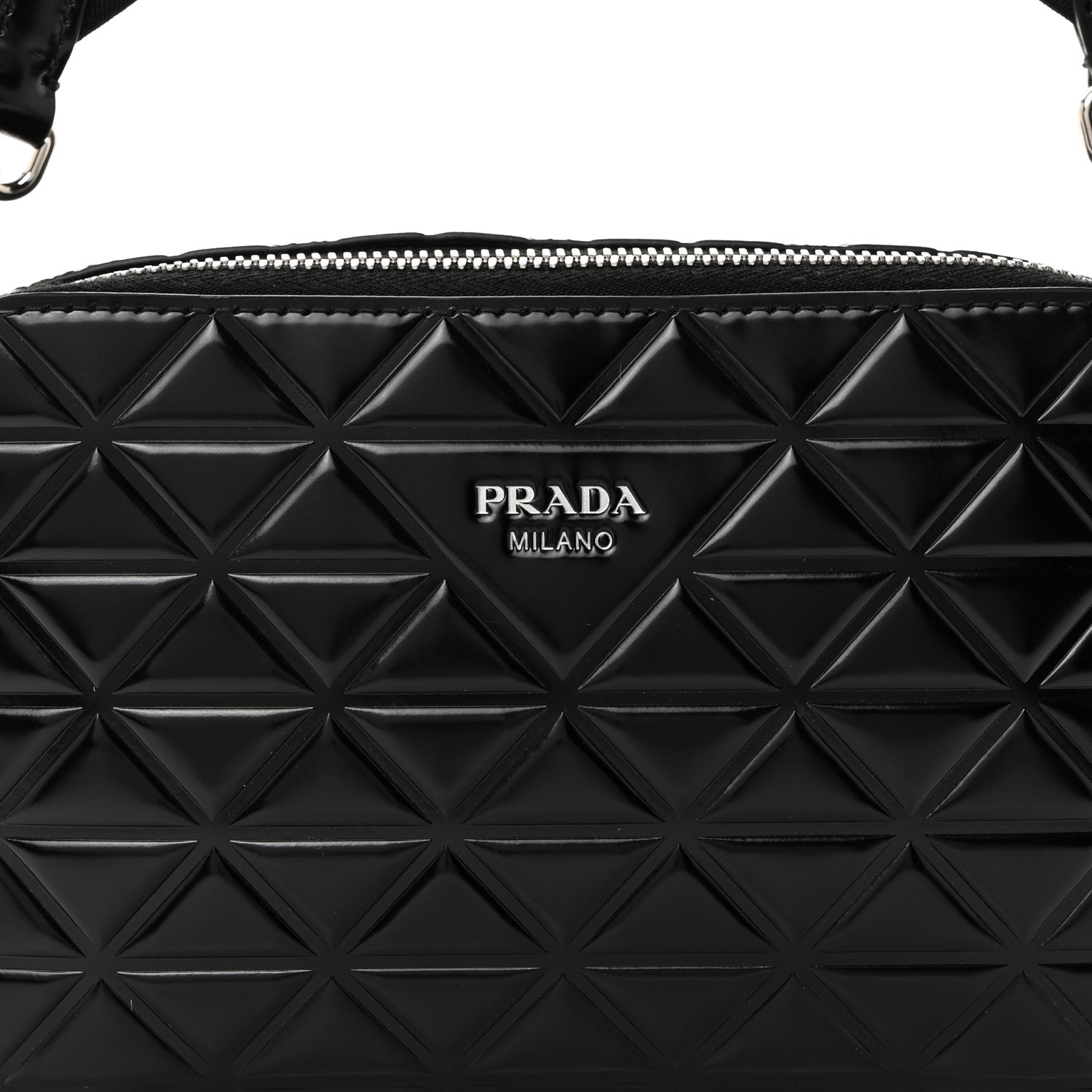 Prada Spazzolato Small Brique Crossbody Bag Black 8 of 10