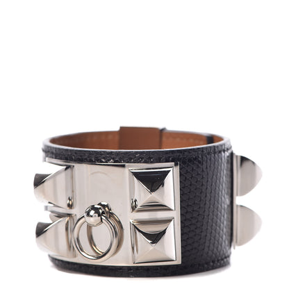 Hermes Lizard Collier De Chien CDC Bracelet Black 1 of 7