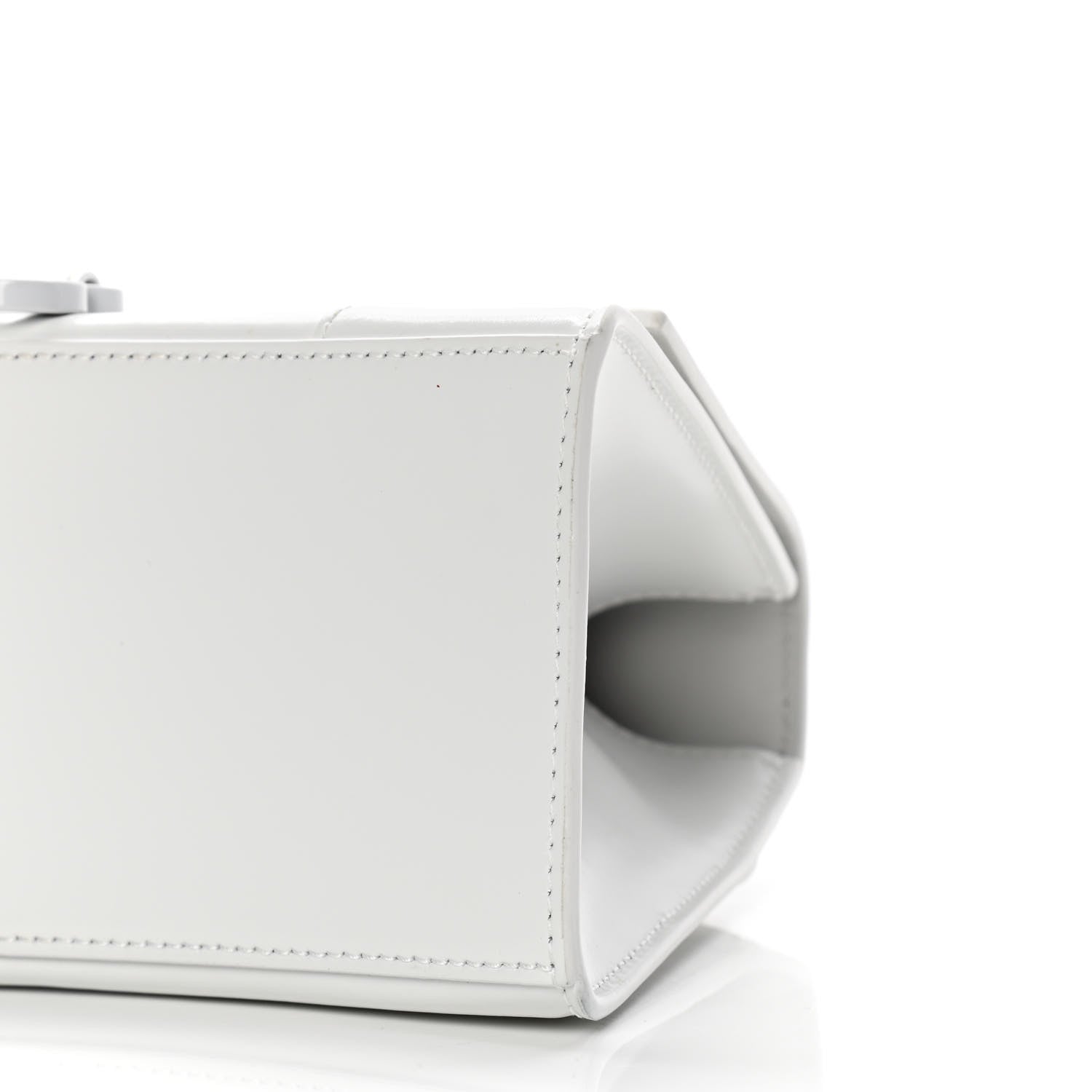 Balenciaga Shiny Box Calfskin Tonal B Small Hourglass Top Handle Bag White 11 of 12