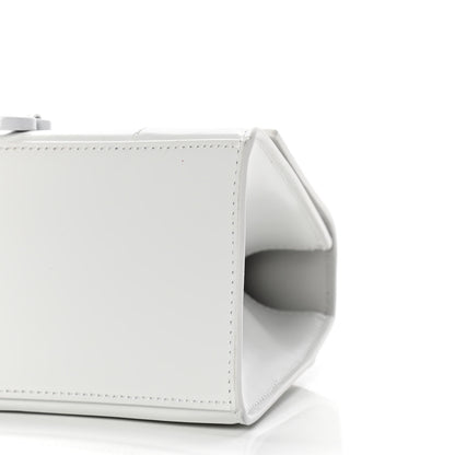 Balenciaga Shiny Box Calfskin Tonal B Small Hourglass Top Handle Bag White 11 of 12