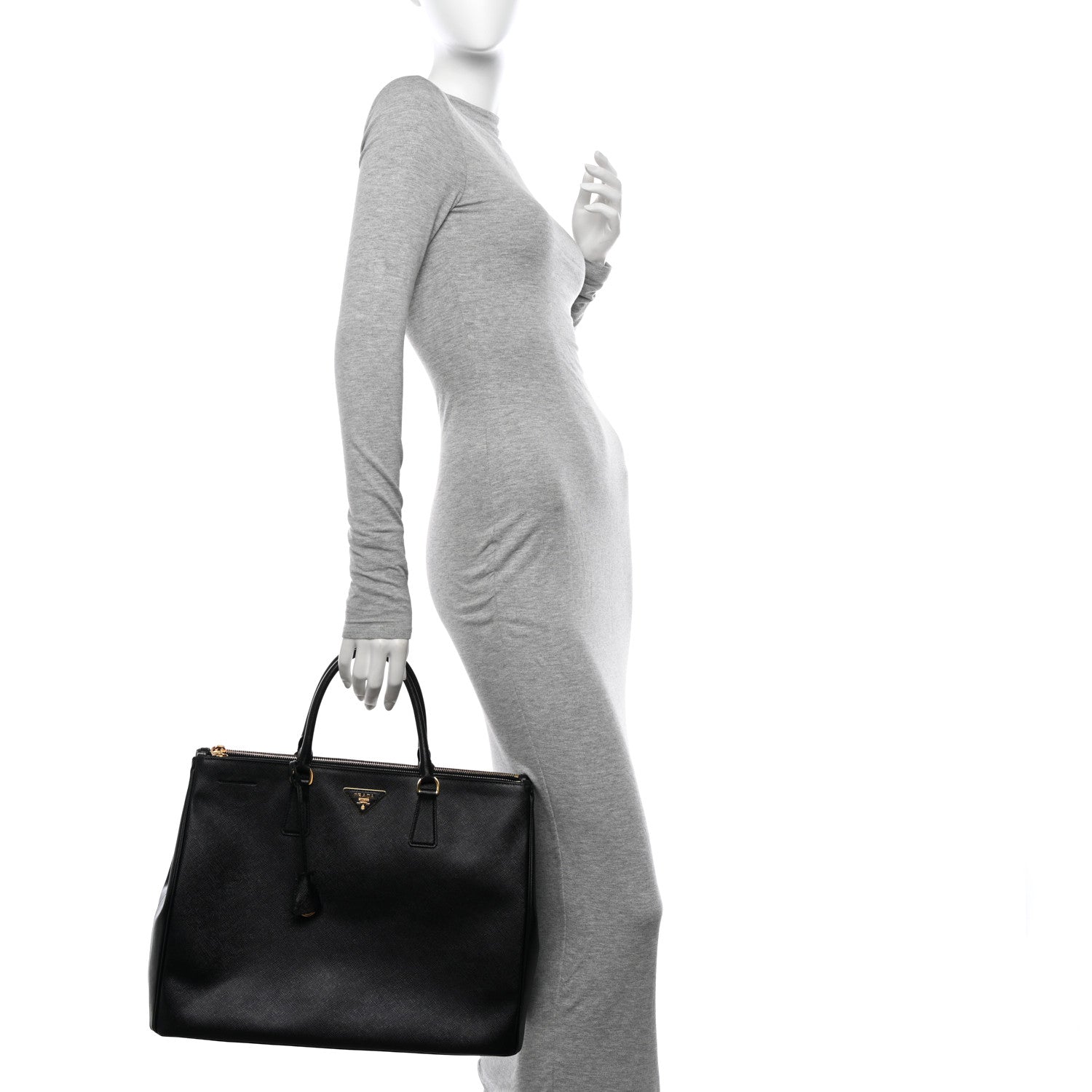 Prada Saffiano Lux Extra Large Galleria Double Zip Tote Black 2 of 13