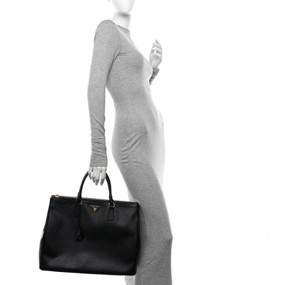 Prada Saffiano Lux Extra Large Galleria Double Zip Tote Black 2 of 13