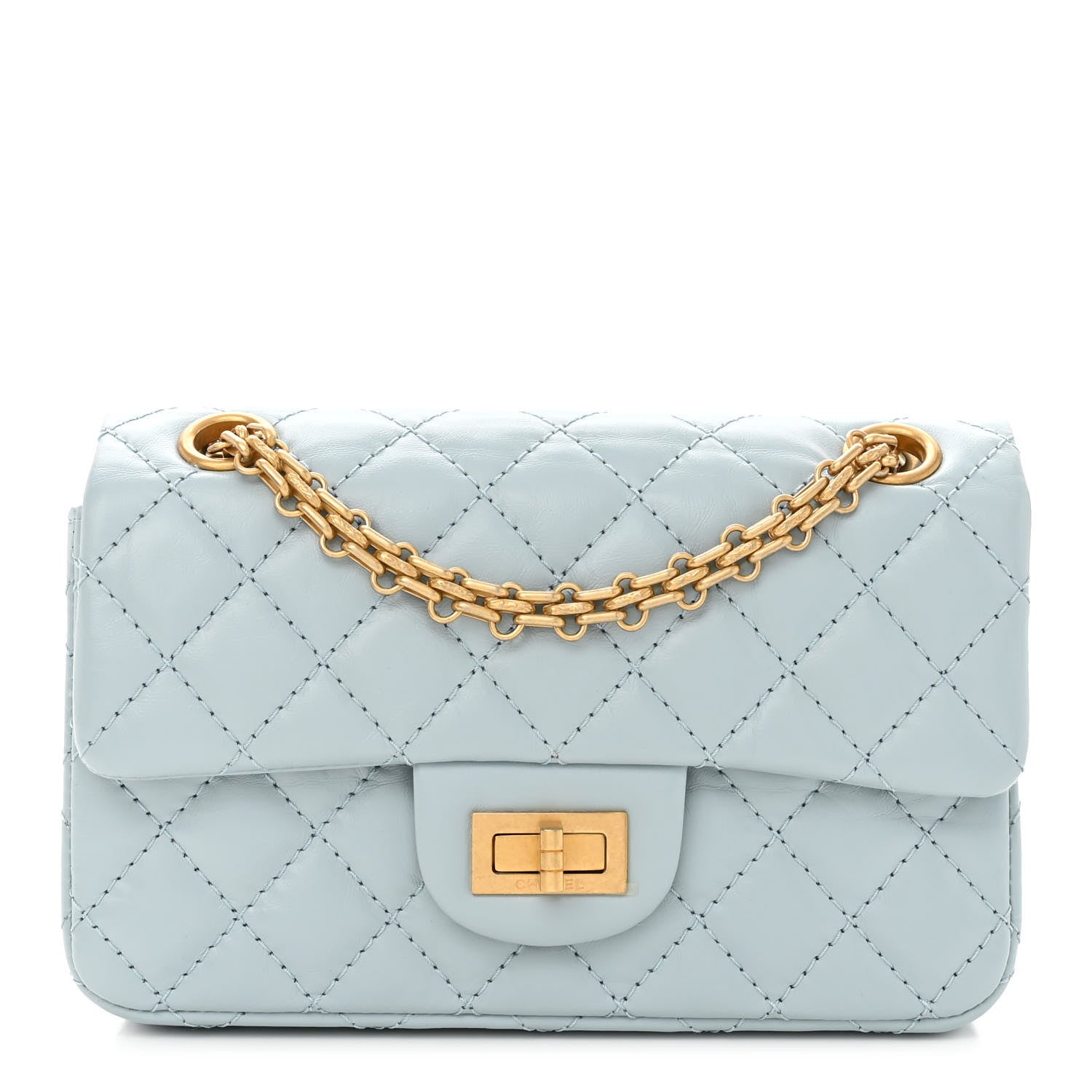 Chanel Aged Calfskin Quilted 2.55 Reissue Mini Flap Light Blue 1 of 10