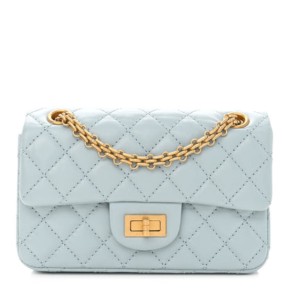 Chanel Aged Calfskin Quilted 2.55 Reissue Mini Flap Light Blue 1 of 10