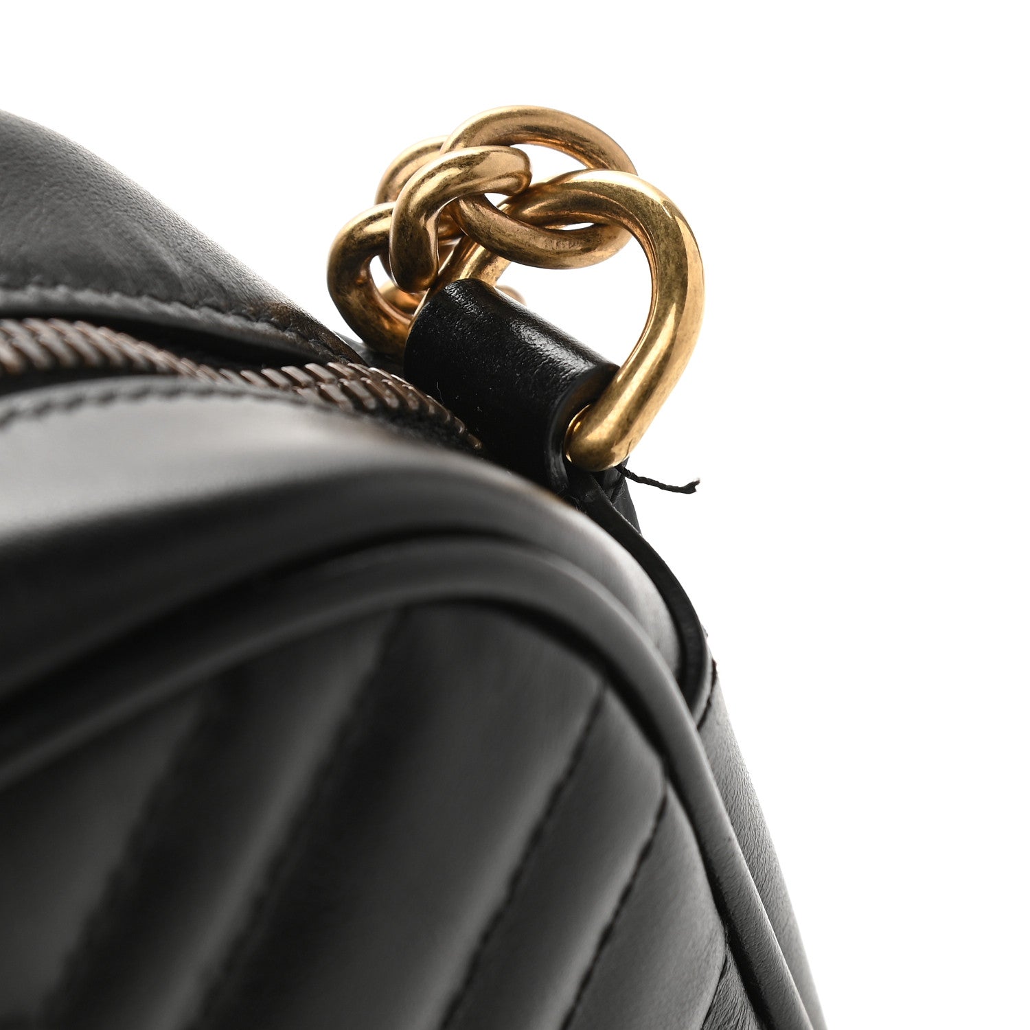 Gucci Calfskin Matelasse Small GG Marmont Chain Shoulder Bag Black 10 of 10