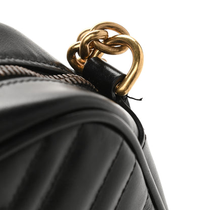 Gucci Calfskin Matelasse Small GG Marmont Chain Shoulder Bag Black 10 of 10