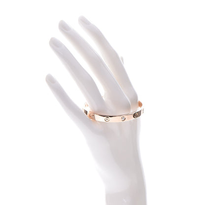 Cartier 18K Pink Gold 4 Diamond LOVE Bracelet 17 2 of 10