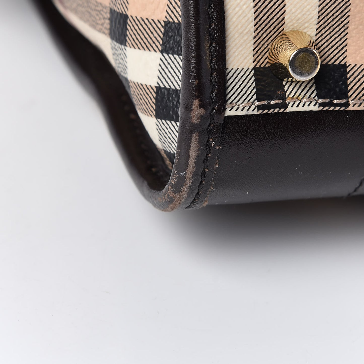 Haymarket Check Minford Portrait Tote Chocolate