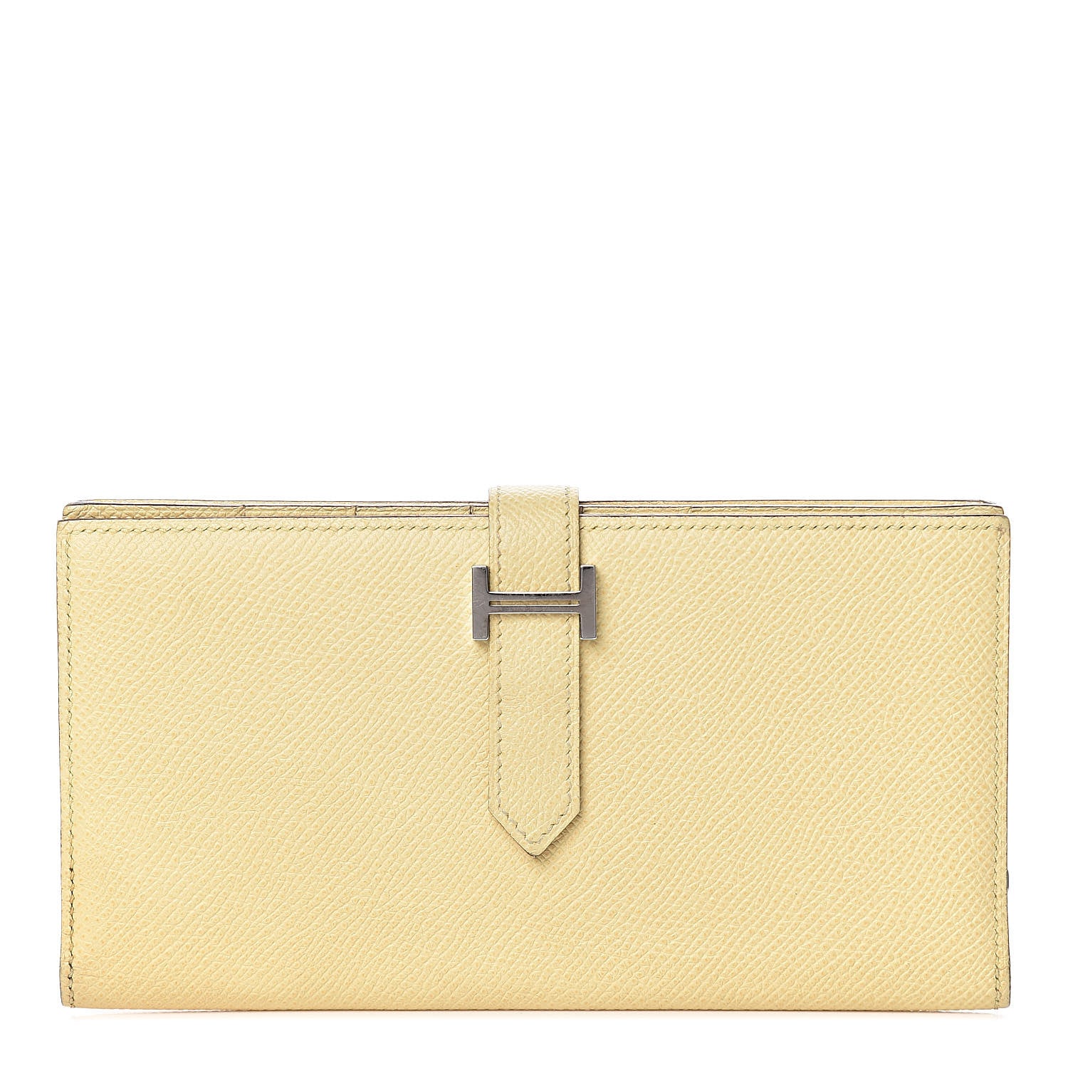 Hermes Epsom Bearn Gusset Wallet Jaune Poussin 1 of 7