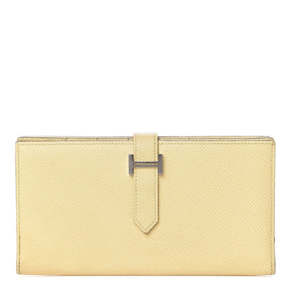 Hermes Epsom Bearn Gusset Wallet Jaune Poussin 1 of 7