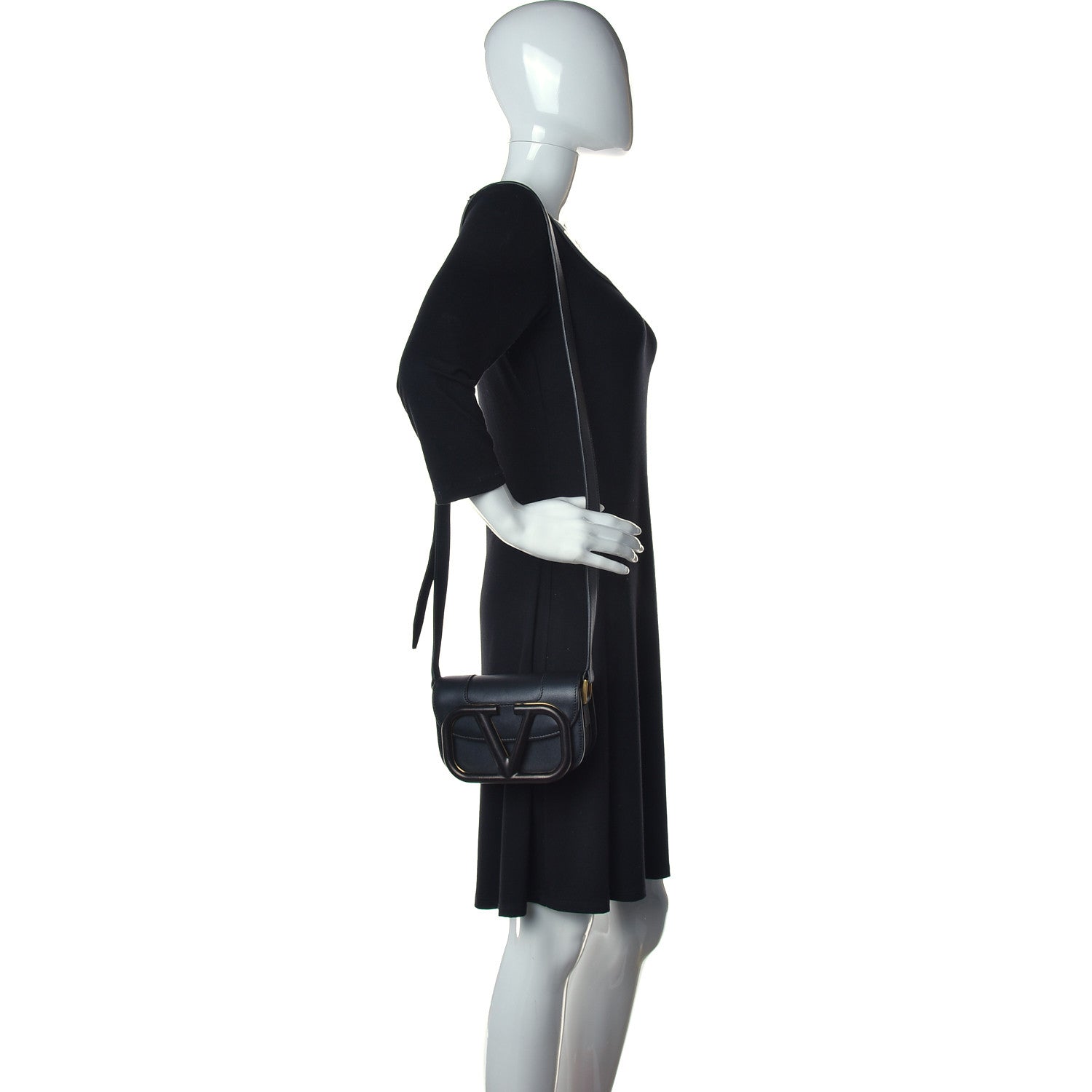 Valentino Garavani Calfskin Small Supervee Crossbody Bag Black 2 of 9