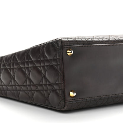 Christian Dior Lambskin Cannage Large Lady Dior Dark Brown 7 of 20