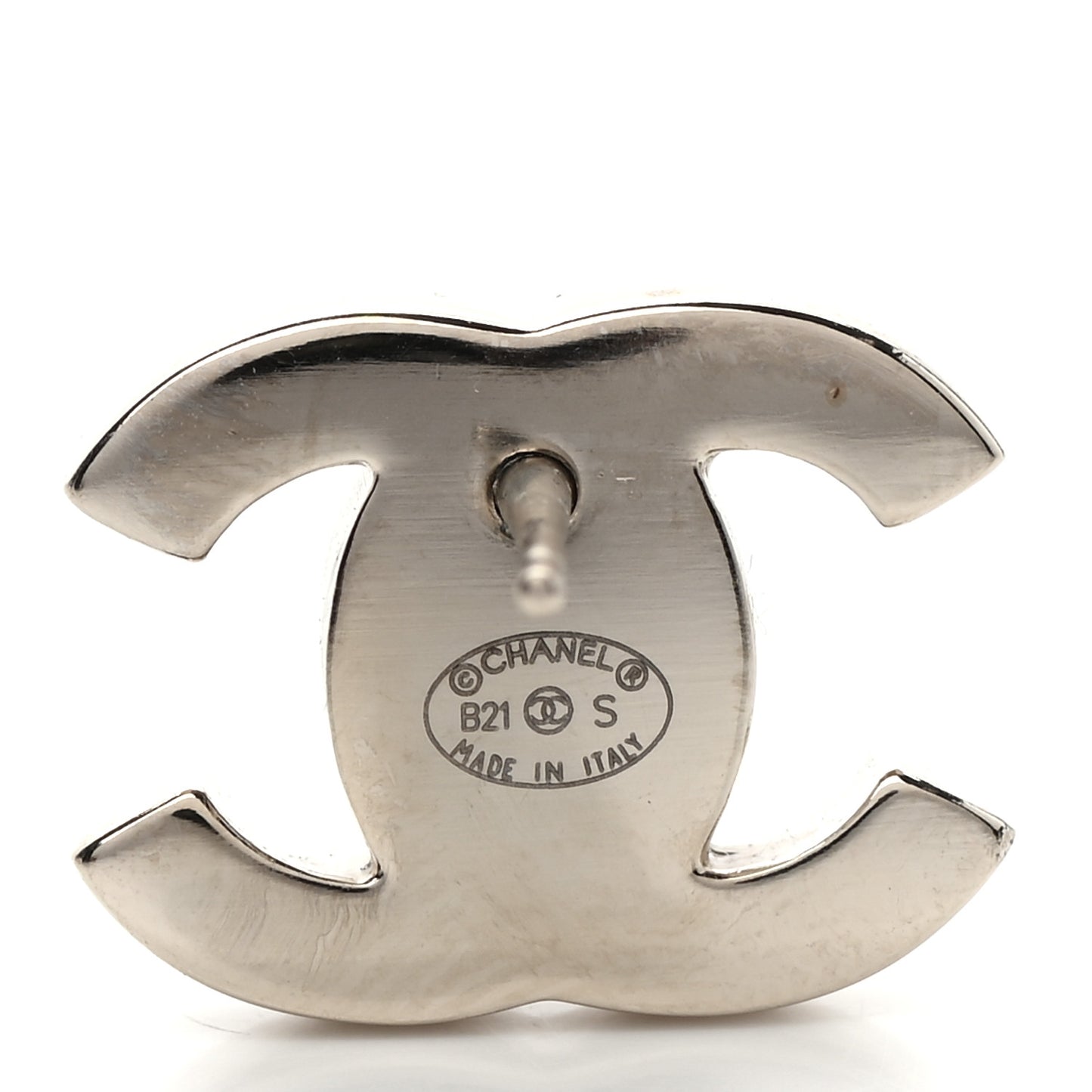 Metal CC Turnlock Clip On Earrings Gold