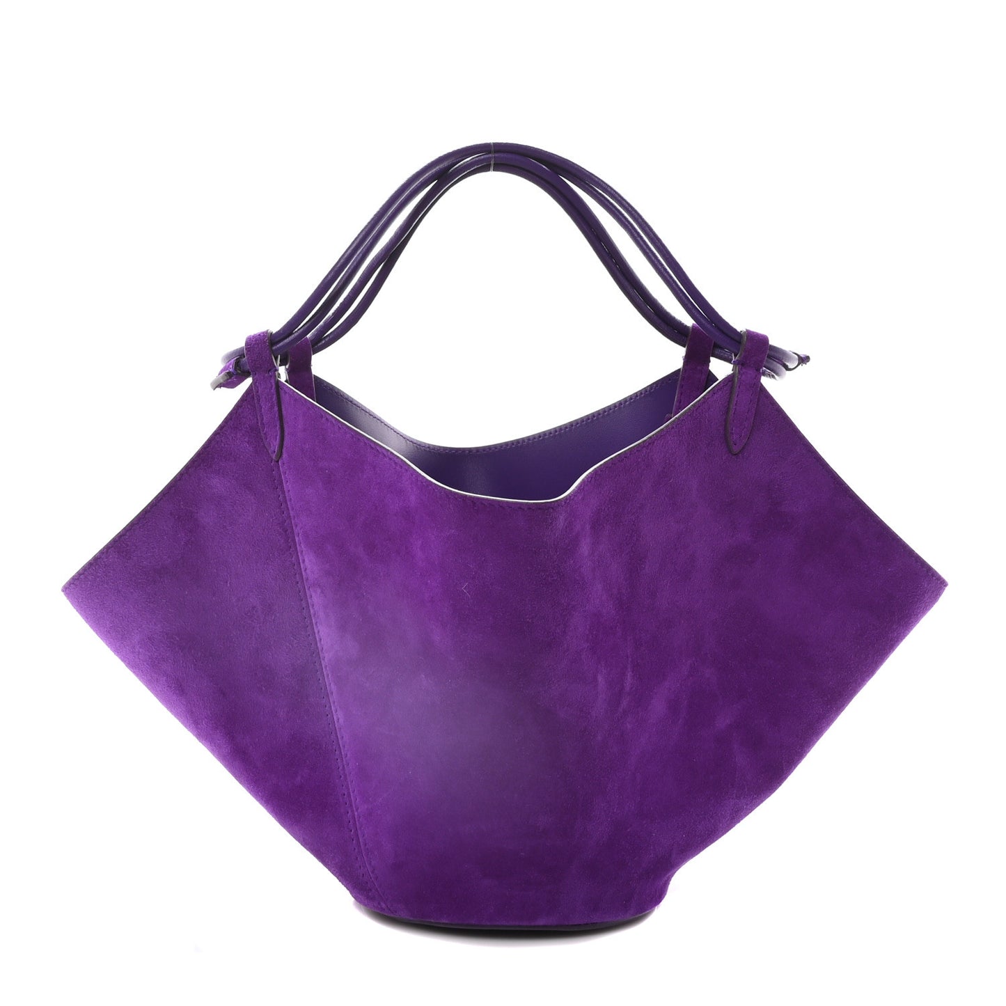 Suede Calfskin Mini Lotus Tote Violet