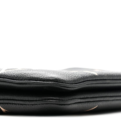 Louis Vuitton Empreinte Monogram Giant Double Zip Pochette Black Cream 9 of 11