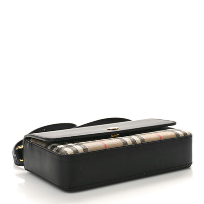 Burberry Calfskin Vintage Check New Hampshire Bag Black 4 of 9