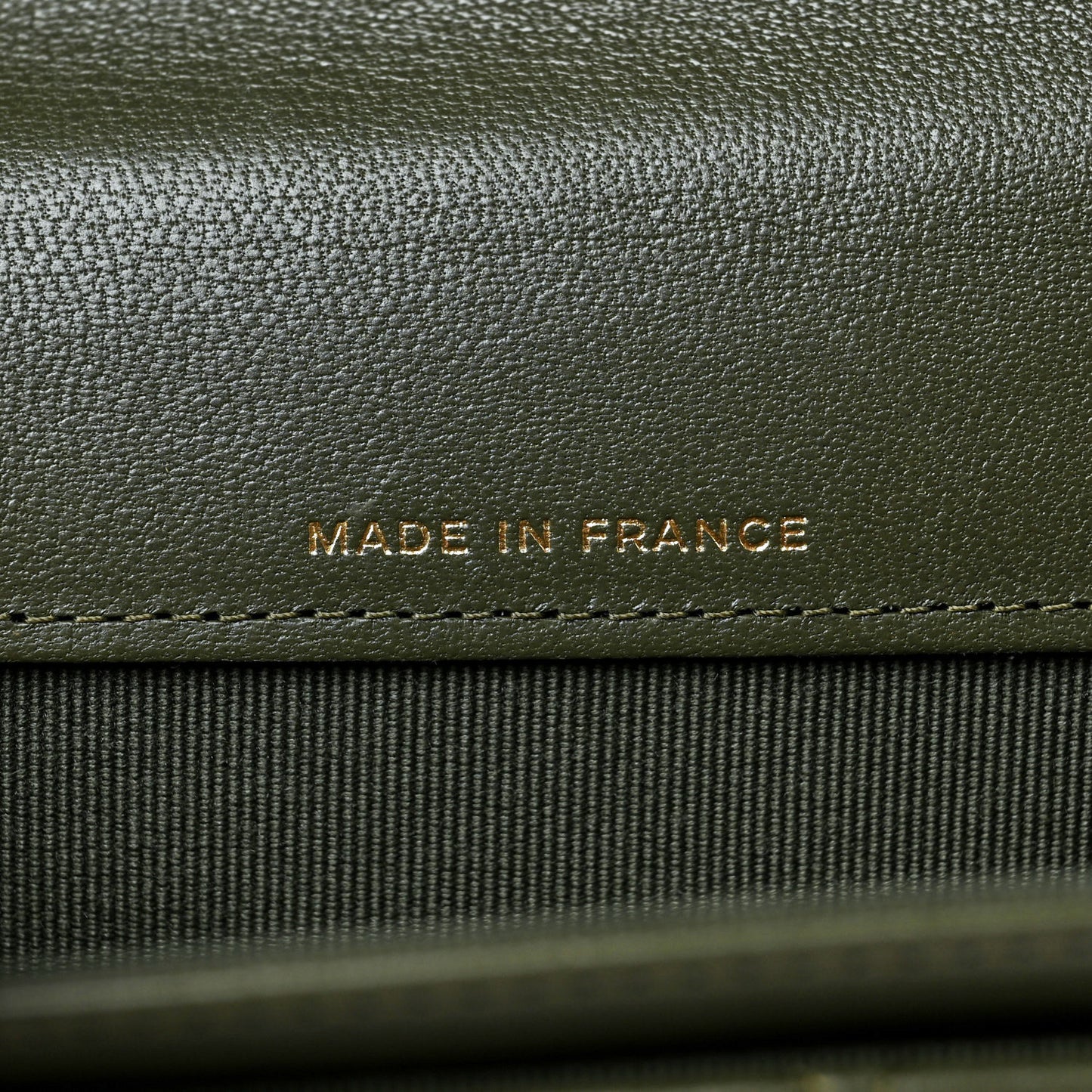 Lambskin Quilted Flap Card Holder Wallet Khaki
