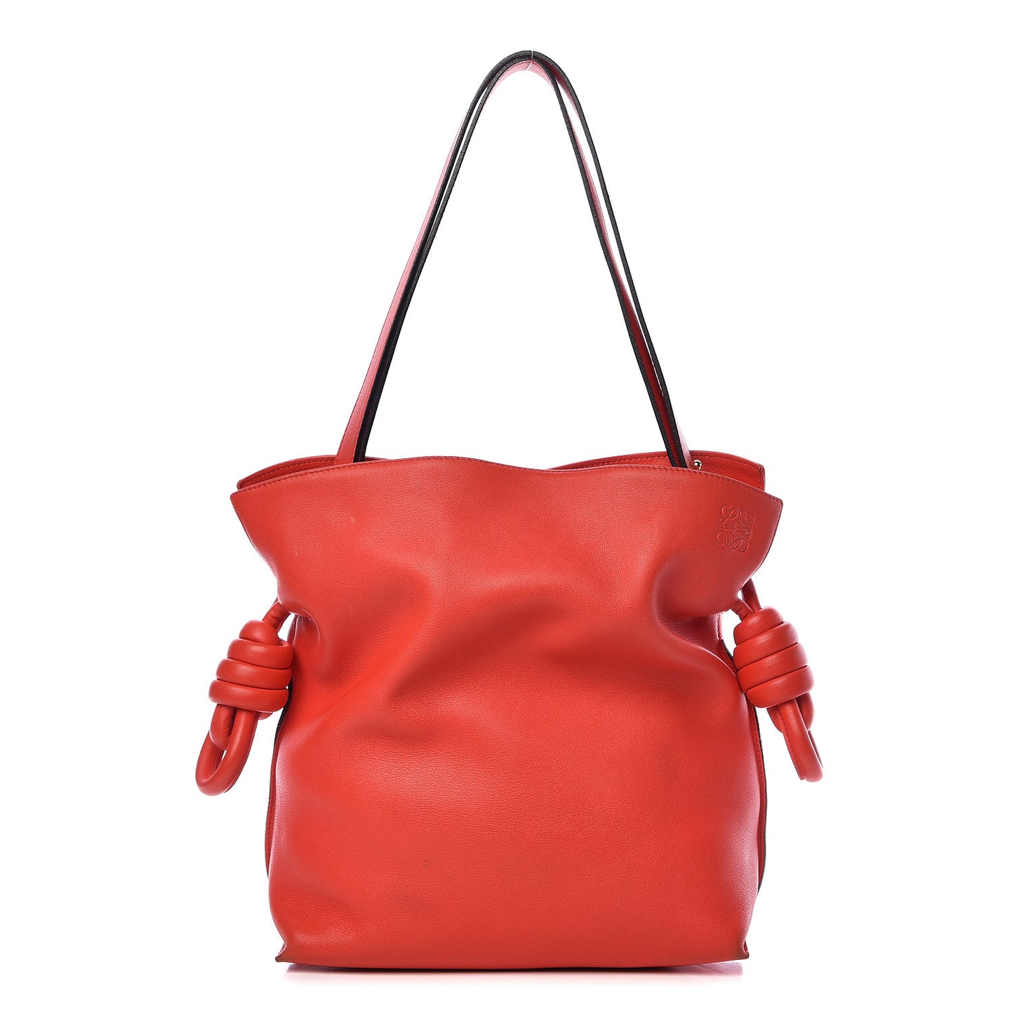Calfskin Flamenco Knot Bag Red