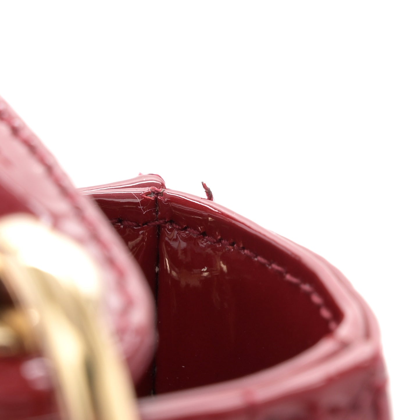 Patent Cannage Mini Lady Dior Red