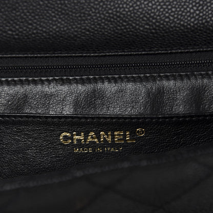 Chanel Caviar Quilted Jumbo Kelly Flap Black 9 of 11
