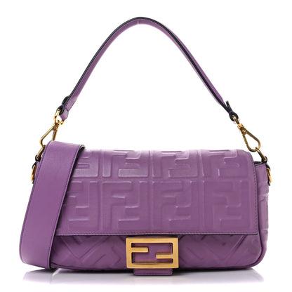 Fendi Nappa FF 1974 Embossed Baguette Agapanto 1 of 13